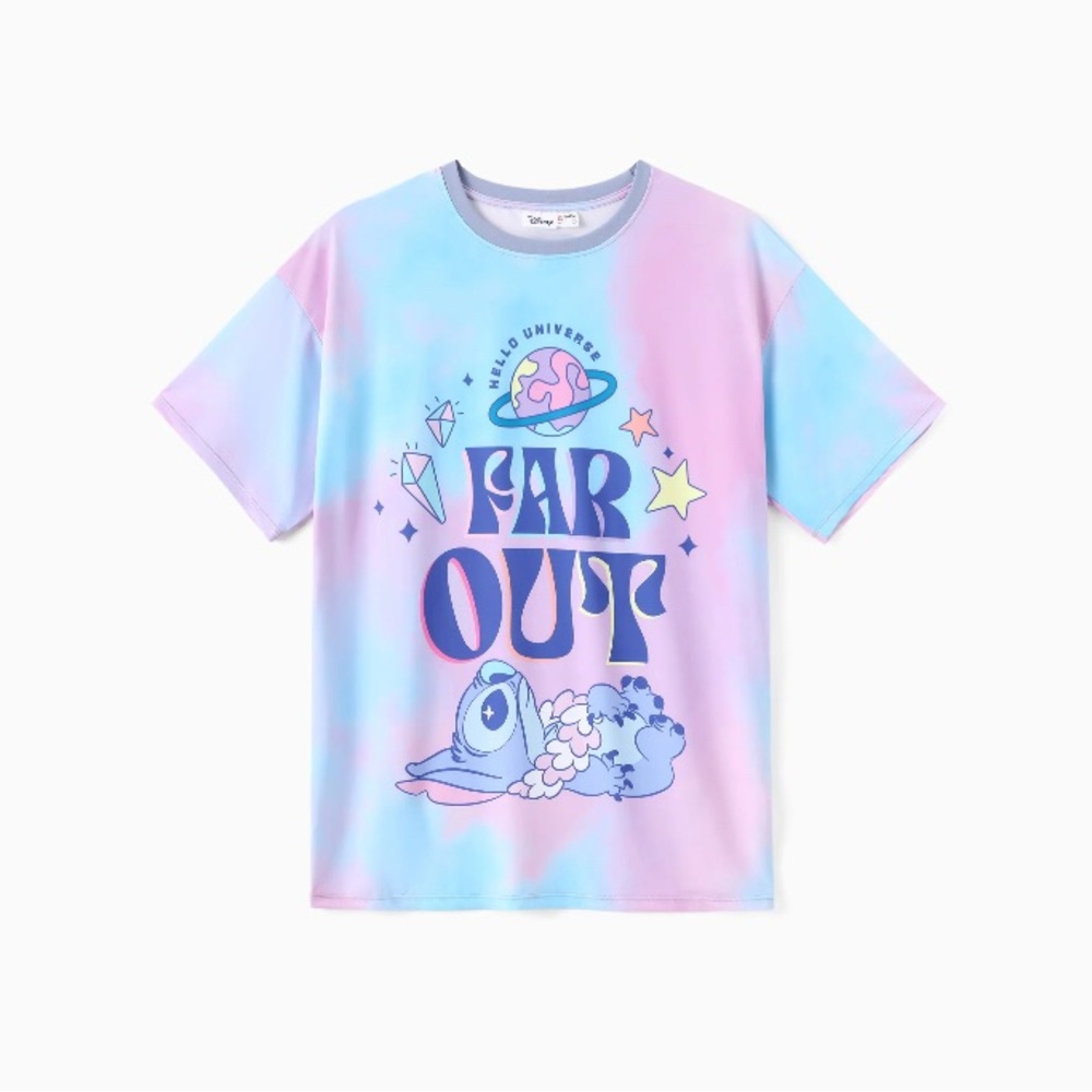 Disney Men Stitch Tie-Dyed Sporty Cooling Tee